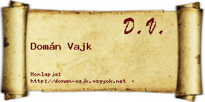 Domán Vajk névjegykártya